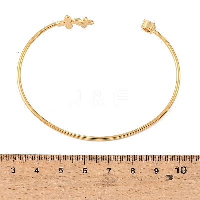 304 Stainless Steel Micro Pave Clear Cubic Zirconia Cuff Bangles SA-C001-02B-G-1