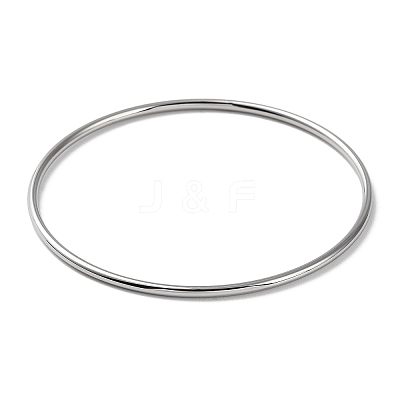 Non-Tarnish 304 Stainless Steel Simple Plain Bangle for Women BJEW-F461-01I-P-1