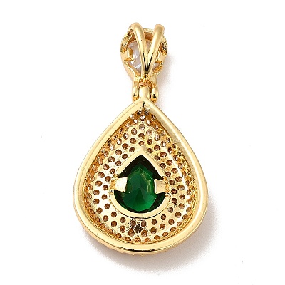 Brass Micro Pave Cubic Zirconia Pendants KK-H433-47G-1