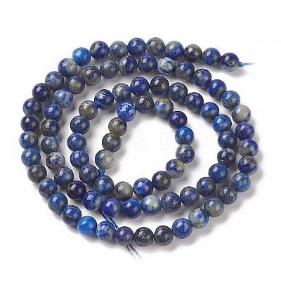 Natural Lapis Lazuli Round Beads Strands G-I181-09-4mm-1