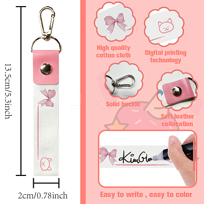 PU Leather & Cotton Name Marker Keychain AJEW-WH0514-043-1