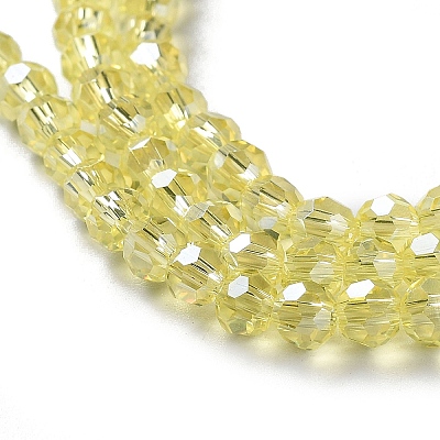 Electroplate Glass Bead Strands EGLA-R015-4mm-26-1