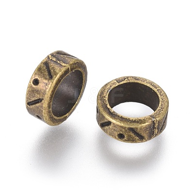Tibetan Style Alloy European Large Hole Beads TIBE-1266-AB-FF-1