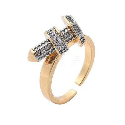 Brass Cuff Rings RJEW-D314-02G-1