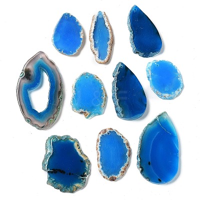 Dyed Mixed Shape Natural Agate Gemstone Big Pendants G-R300-02-1