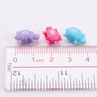 Large Hole Opaque Craft Style Acrylic Tortoise European Beads X-SACR-R697-M64-1