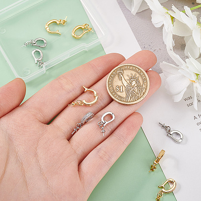 10Pcs 2 Colors Brass Crystal Rhinestone Fold Over Clasps FIND-PH0020-87-1