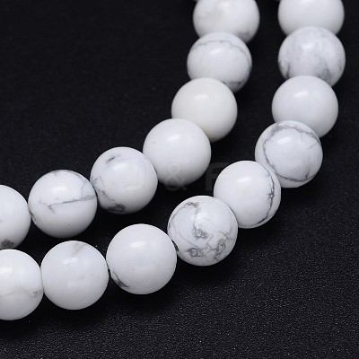 Round Natural Howlite Bead Strands G-F222-14-6mm-1