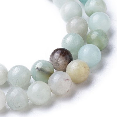 Natural Flower Amazonite Round Bead Strands X-G-D608-6mm-1