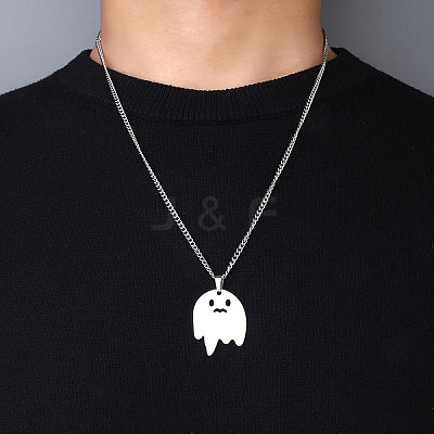 Non-Tarnish 201 Stainless Steel Pendant Necklaces for Man NJEW-Q336-02B-P-1