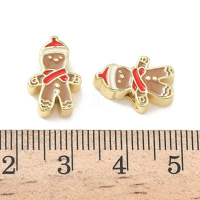 Christmas Brass Enamel Beads KK-I474-G24-1