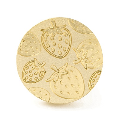 Golden Tone Round Wax Seal Brass Stamp Heads LS-AJEW-Z034-01G-18-1