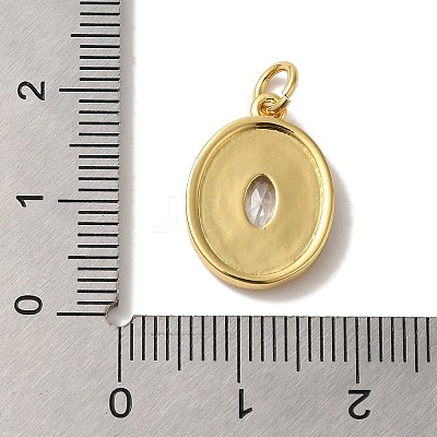 Rack Plating Brass Micro Pave Cubic Zirconia Pendant KK-U027-37G-1