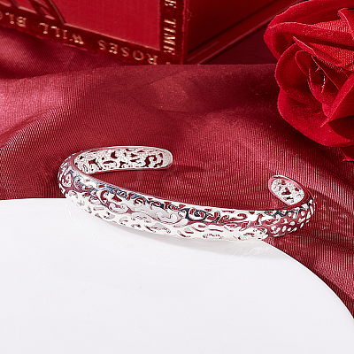 European Style Classic Brass Cuff Bangles For Women BJEW-LP0001-04-1