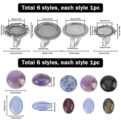 DIY Gemstone Finger Ring Making Kit DIY-SC0022-34-1