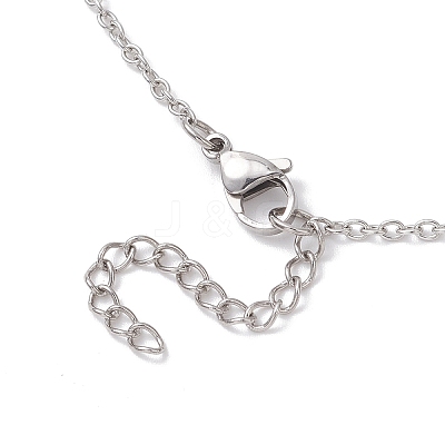 Red Heart with Alloy Angel Wings Pendant 304 Stainless Steel Cable Chain Necklaces NJEW-TA00218-1
