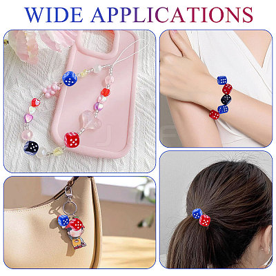180Pcs 3 Colors Acrylic Beads OACR-CA0001-22-1