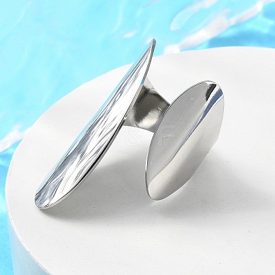 Non-Tarnish 304 Stainless Steel Open Cuff Ring RJEW-Q775-01P-1