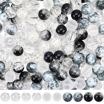 300Pcs 5 Colors Transparent Glass Beads GLAA-SC0002-42B-1