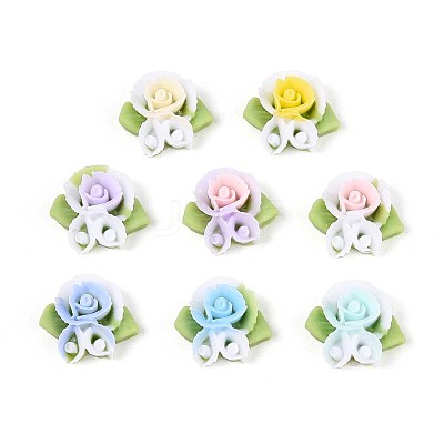 Flower Opaque Resin Cabochons CRES-T025-24-1