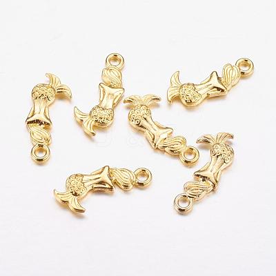 Tibetan Style Alloy Mermaid Pendants TIBEP-5402-G-FF-1