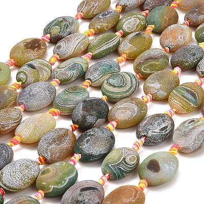 Natural Weathered Agate Beads Strands G-A321-Q02-01-1