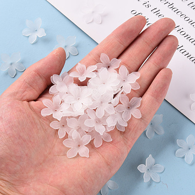 Frosted Acrylic Bead Caps X-MACR-S371-05A-701-1