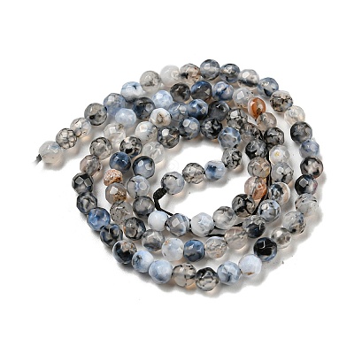 Natural Fire Crackle Agate Bead Strands G-R344-4mm-24-1