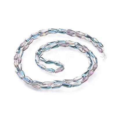 Electroplate Glass Beads Strands EGLA-L015-HP-A02-1