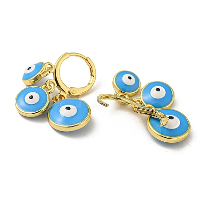 Golden Brass Dangle Leverback Earrings EJEW-A033-12G-02-1