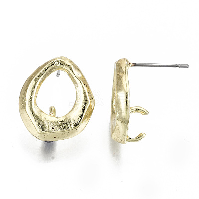 Rack Plating Alloy Stud Earring Findings PALLOY-N155-64-NR-1