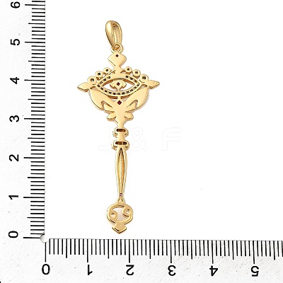 Brass Micro Pave Cubic Zirconia Big Pendants KK-B147-04G-02-1