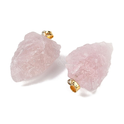 Raw Rough Natural Rose Quartz Pendants G-G162-01G-01-1