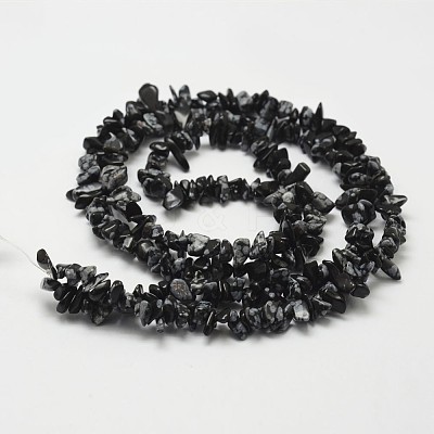 Natural Snowflake Obsidian Beads Strands G-F328-10-1