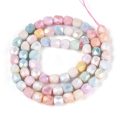 Anti-Tarnish Electroplate Glass Beads Strands GLAA-N057-6mm-08-1