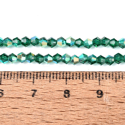 AB Color Plated Transparent Glass Beads Strands GLAA-G127-01P-1