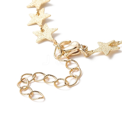 Brass Star Link Chain Bracelet Making AJEW-JB01150-01-1