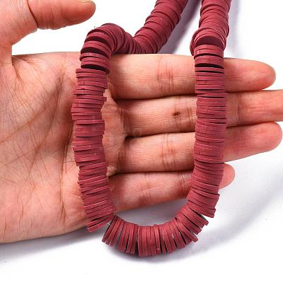 Flat Round Handmade Polymer Clay Beads CLAY-R067-12mm-29-1