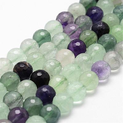 Natural Fluorite Beads Strands G-D840-13-8mm-1