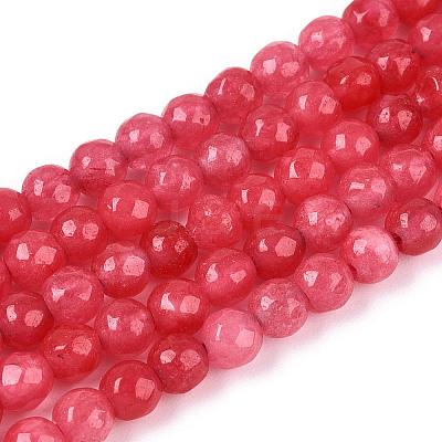 Dyed Natural White Jade Beads Strands G-T139-4mm-60-07-1