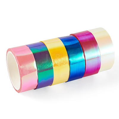6Rolls 6 Colors PET Decorative Tape OFST-TA0001-07-1