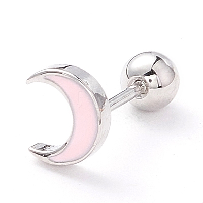 Moon Enamel Stud Earrings LS-EJEW-A065-12P-1