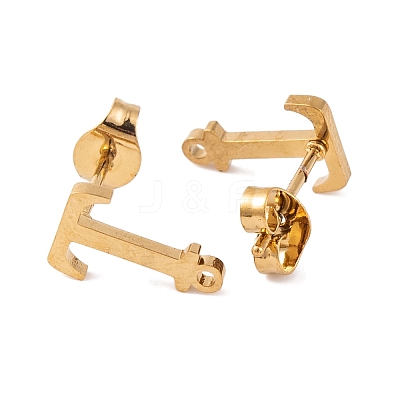 Ion Plating(IP) 304 Stainless Steel Stud Earrings FIND-Q103-01T-G-1