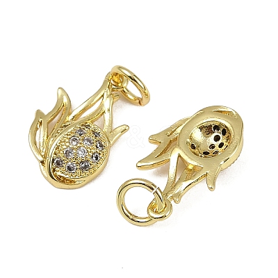 Brass Micro Pave Cubic Zirconia Pendants KK-I358-039G-1