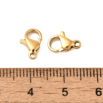 Ion Plating(IP) 304 Stainless Steel Lobster Claw Clasps X-STAS-AB10-G-01-1