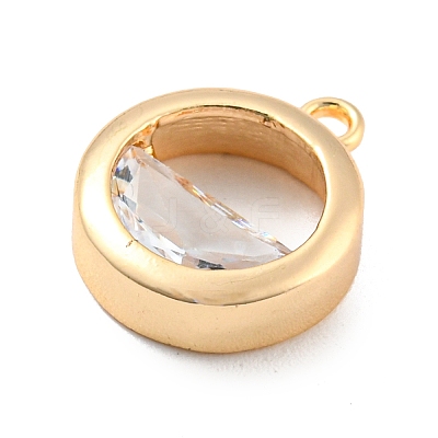 Brass Pave Clear Cubic Zirconia  Charms KK-Q801-02G-1
