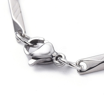 Unisex 304 Stainless Steel Bar Link Chain Bracelets BJEW-E372-10-1