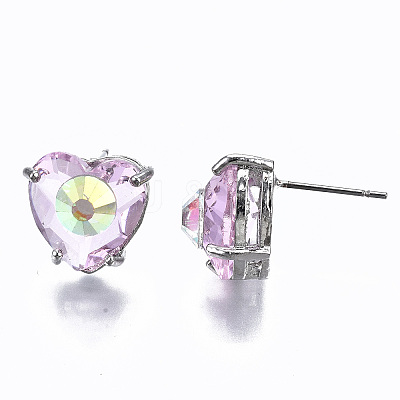 Brass Stud Earrings GLAA-S193-038E-P-1