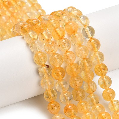 Natural Citrine Beads Strands G-F820-K04-8mm-1