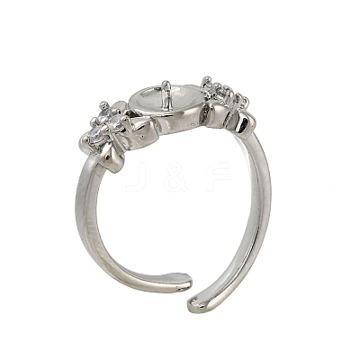 Adjustable Brass Cuff Rings ZIRC-F076-02P-1